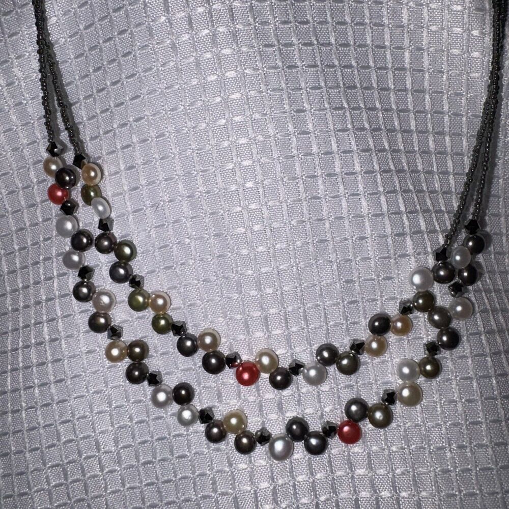 LIA SOPHIA Freshwater Button Pearls 19" w Extension EUC - Picture 2 of 6